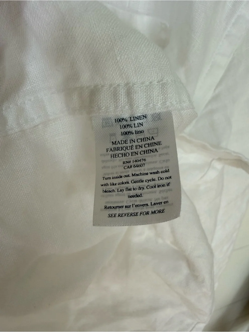 Faherty Laguna Relaxed Fit White Linen Button Up sz Medium - Picture 10 of 11